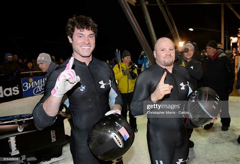 The Usas 2 Man Bobsled Team Of Driver Steven Holcomb And Steven