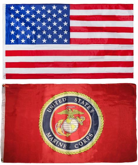 wholesale combo lot 3 x5 usa americanand usmc marine corps red emblem flag 3x5