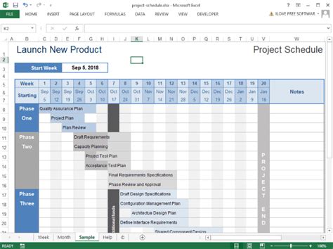 Project Schedule Template Excel 5 Free Excel Project Management