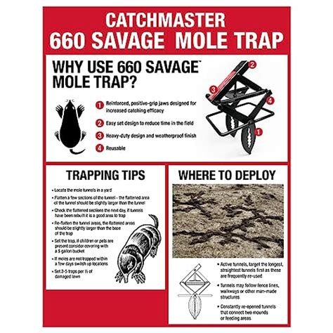 Catchmaster Savage Professional Strength Easy Set Mole Trap Heavy