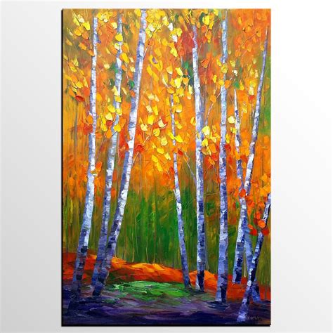 Original Painting Abstract Art Autumn Tree Painting Landscape