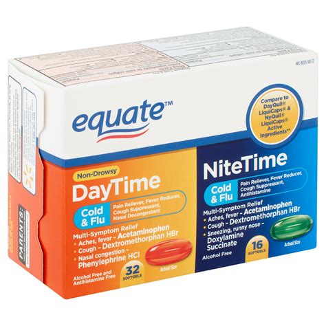 Equate Cold And Flu Relief Multi Symptom Daytimenighttime Combo Pack