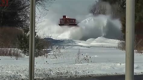 Awesome Powerful Train Plow Through Snow Railway Tracks Simply
