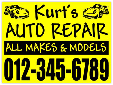 Auto Repair Advertising Sign Car Shop Signs