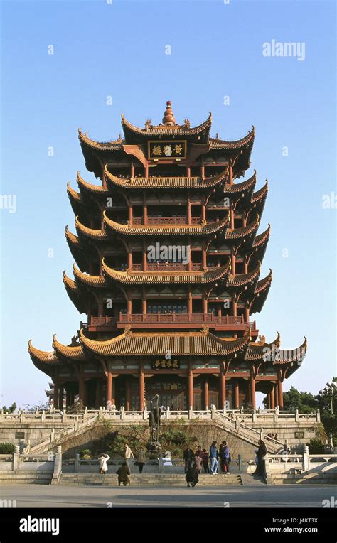 China Hubei Province Wuhan Huanghelou Pagoda Visitor Asia Eastern