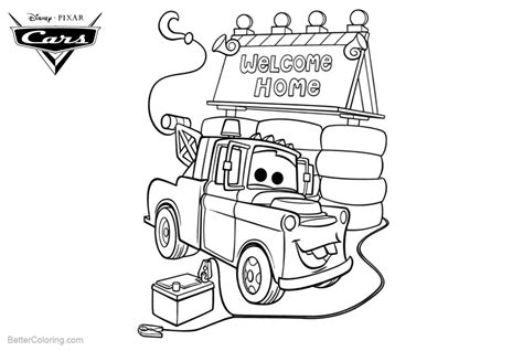 Mater coloring pages at getcolorings.com | free printable. Cars Pixar Coloring Pages Tow Mater House - Free Printable ...
