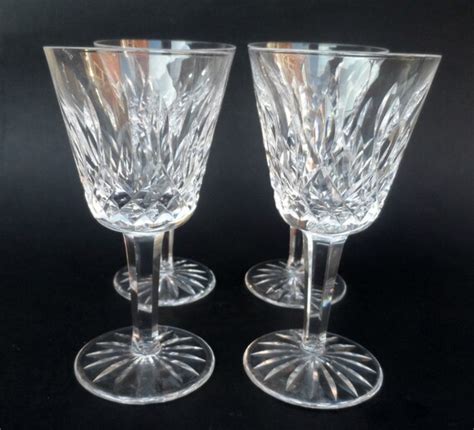 Waterford Crystal Wine Glasses Set Of 4 Vintage Irish