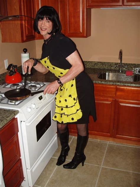 Love The Apron And Her Boots House Husband Men Wearing Dresses
