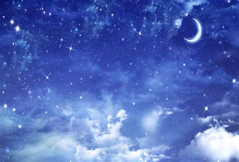 Aofoto Blue Sky Starry Night Backdrop 5x3ft Universe Nebula Clouds