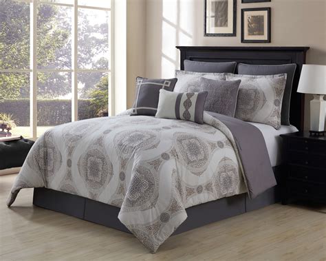 9 Piece Sloan Taupegray 100 Cotton Comforter Set