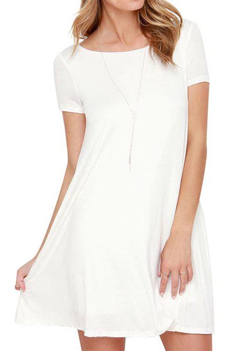 85 Off White Short Sleeve Backless Dress Rosegal