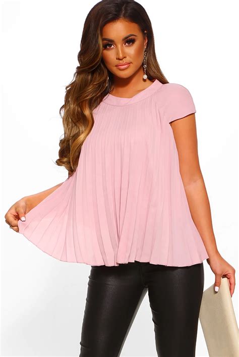Saturday Song Dusty Pink Pleated Detail Top 8 Tops Glam Tops Dusty Pink