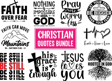 Christian Quotes Svg Designs Bundle Christian Quotes T Shirt Designs