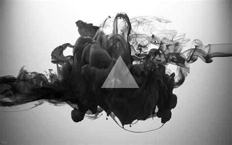 Triangle Abstract Smoke Monochrome Digital Art Wallpapers Hd