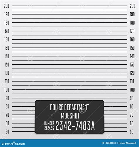 Mugshot Background Police Lineup Wall With A Metric Units Scale Vector