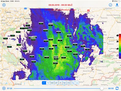 Intenzita srážek je odlišena jednotlivými barvami. Radarové Snímky Počasí Radar : Pocasi bojkovice radar ...