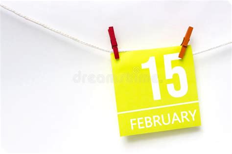 February 15th Day 15 Of Month Calendar Date Paper Cards With