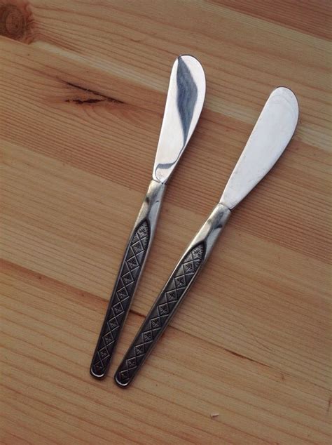 Vintage Butter Knives Pewter Handles Norway