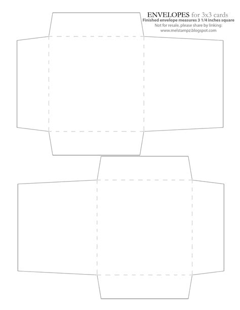 Mel Stampz New 3x3 Envelope And Liner Templates