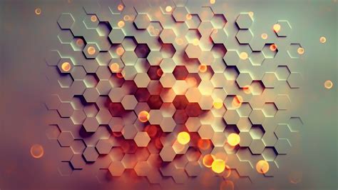 Desktop Wallpaper 3d Hexagons Pattern Abstract 4k Hd Image