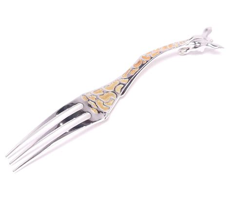 Moiseikin Silver Gold Plated Giraffe Cutlery T For Baby And Children