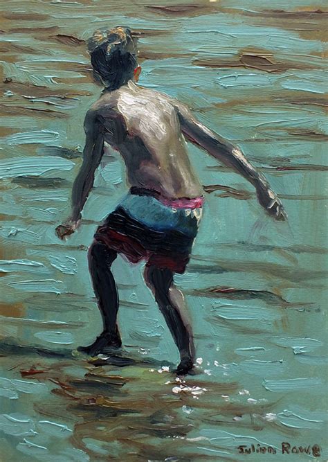 Oil Painting Boy By St Ives Artist Julian Rowe