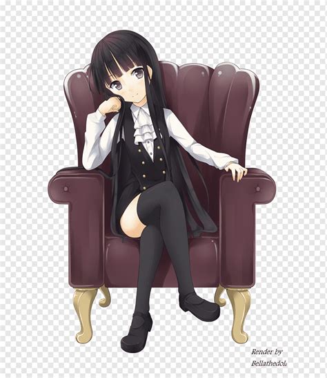 Anime Hyouka Girl Inu X Boku SS Anime Girl Purple Furniture Black