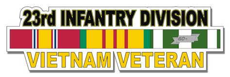 Us Army 23rd Infantry Division Vietnam Veteran Window Strip Decal