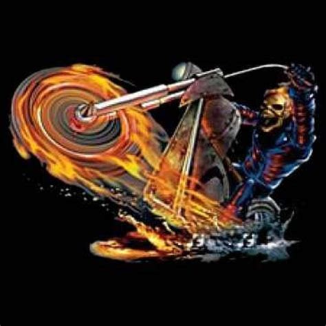 Flaming Motorcycle Skeleton Ghost Rider Unisexmen Size