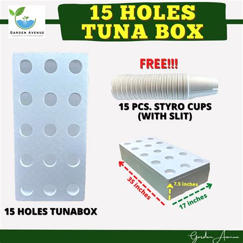 TUNA BOX 15 HOLES FREE 15PCS STYRO CUPS WITH SLIT BRANDNEW FOR