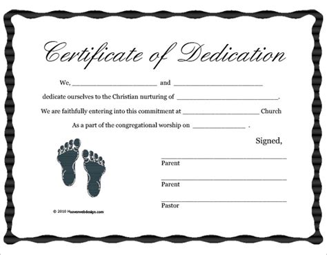 Baby Dedication Certificate Template 4 Professional Templates