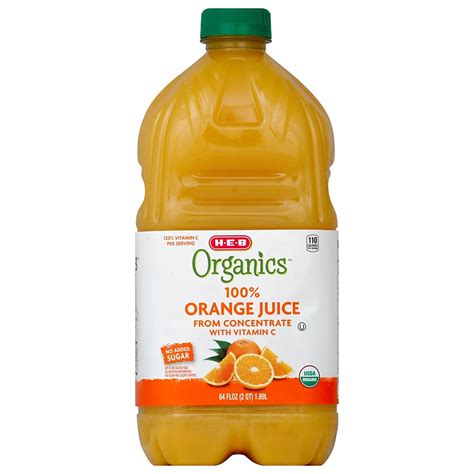 H E B 100 Organics Orange Juice Shop Juice At H E B