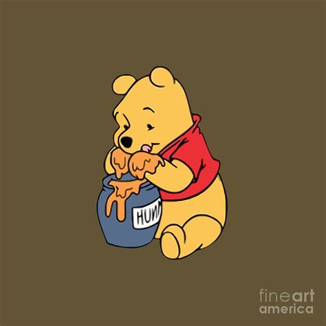 Winnie The Pooh Eat Honey Drawing By Syahrini Fujiati