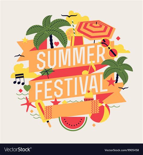 Summer Festival Poster Royalty Free Vector Image