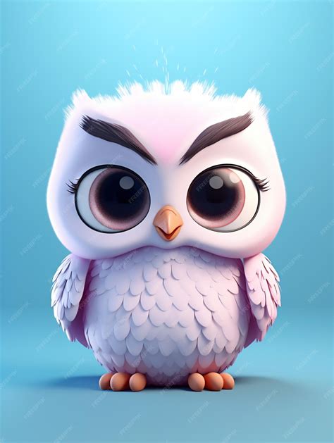 Premium Ai Image 3d Cute Owl Render