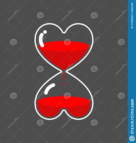Hourglass Heart Donor Day Blood Transfusion Stock Vector