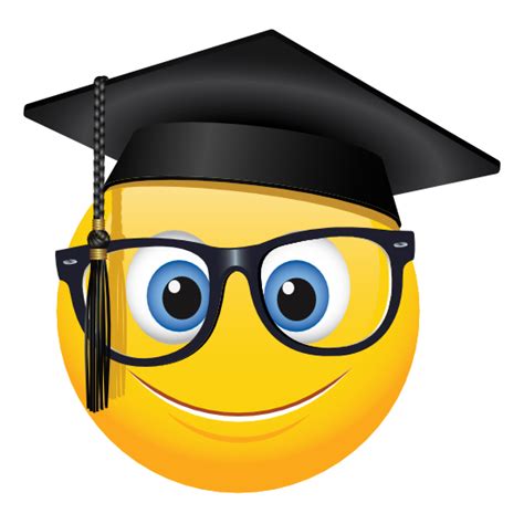 Cute Graduate With Glasses Emoji Sticker