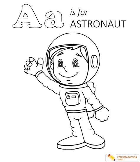 A Is For Astronaut Coloring Page 01 Free A Is For Astronaut Coloring Page