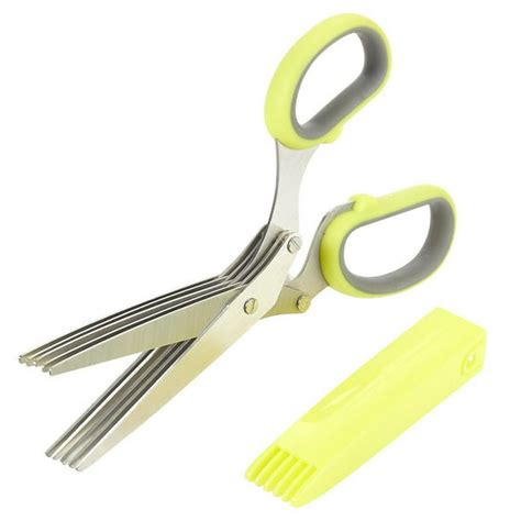 Multipurpose Herb Stainless Steel Scissors 5 Blades Kitchen Shear