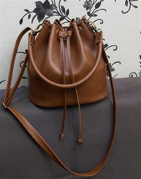 Brown Leather Suede Bucket Bag Crossbody Bucket Bag For Women Etsy