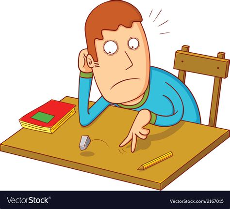 Bored Student Royalty Free Vector Image Vectorstock