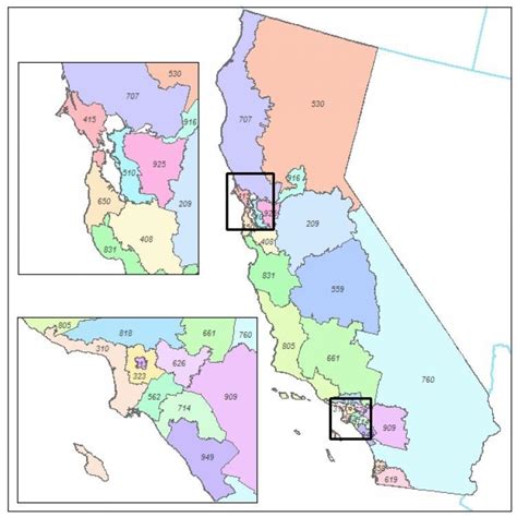 Area Codes In California Map