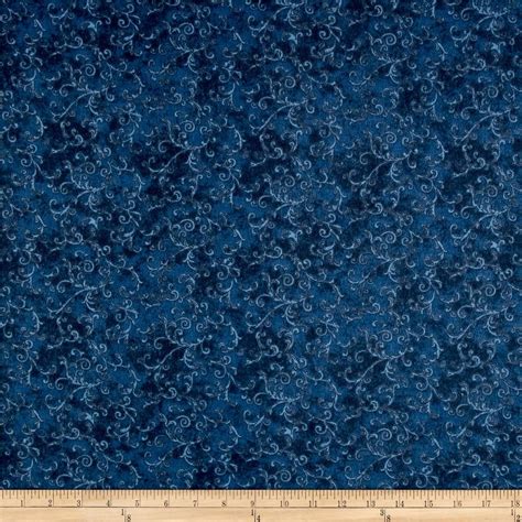 Essentials 108 Wide Back Flannel Filigree Dark Blue From Fabricdotcom
