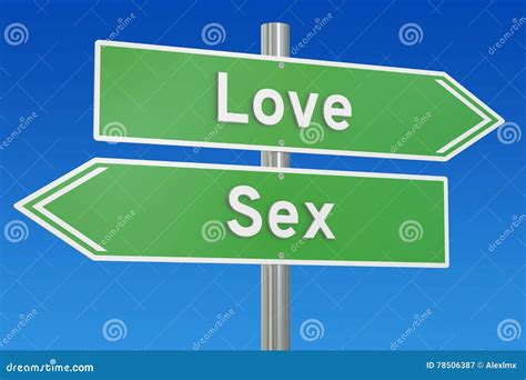 Love Or Sex Concept On The Signpost 3d Rendering Stock Illustration