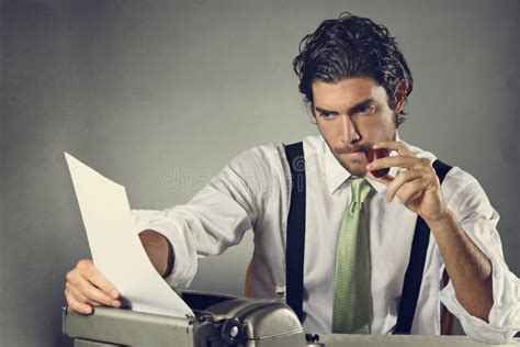 Handsome Writer With Pipe Stock Photo Image Of Write 35926012