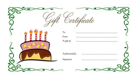 Happy Birthday T Voucher Printable Free 3 Two Package Template