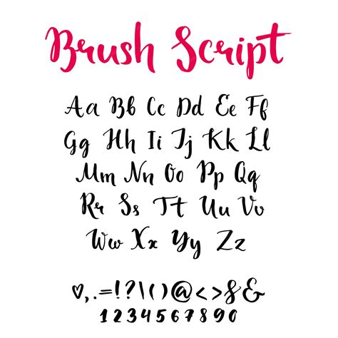 Premium Vector Brush Script With Lowercase And Uppercase Letters