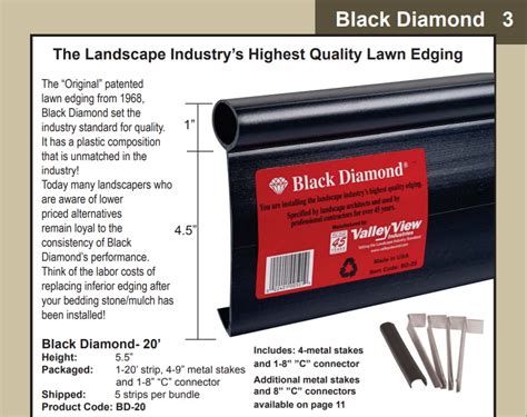 Black Diamond Edging Kushners Garden And Patio