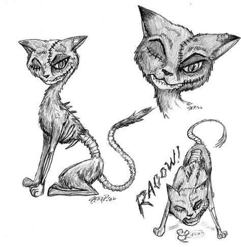Blurry and poorly lit photos just don't do your drawings justice! zombie+sketches | Zombie Cat Drawings by ~davenevanxaviour ...