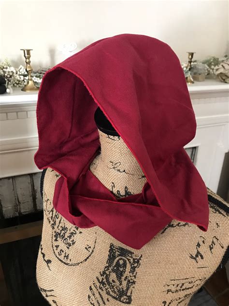 Cowl Hooded Cowl Flannel Scarf Medieval Cowl Etsy